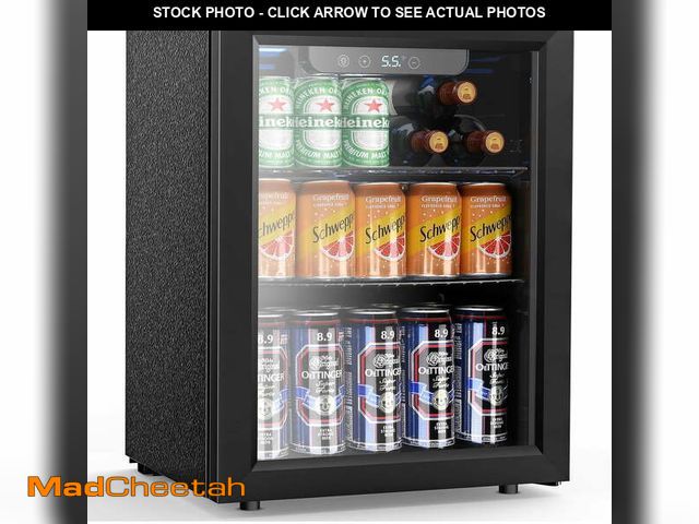 Lot 74-12746925 - Moifoi 1.7 Cu. ft. Beverage Refrigerator Cooler, Mini Fridge with Glass Door, Exchangeable Door, Hom...