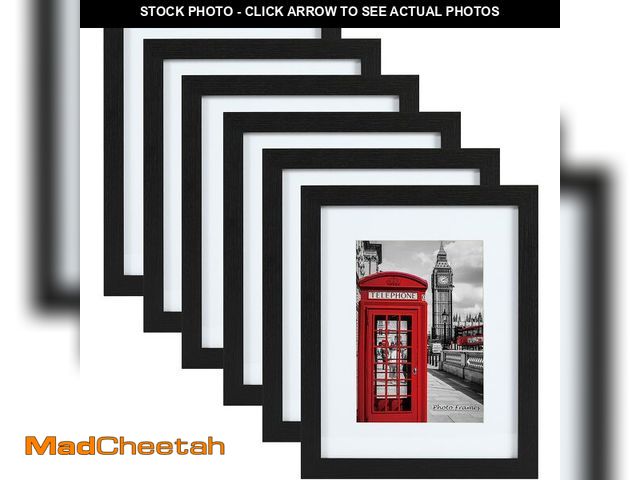 Lot 74-14271096 - PEALSN 11x14 Picture Frame Set of 6, Display Pictures 8x10 with Mat or 11x14 without Mat for Wall Mo...