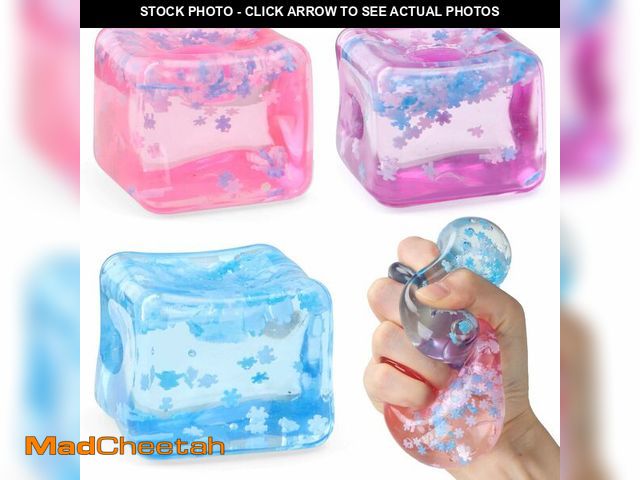 Lot 74-13541475 - Chridark Ice Cube Fidget Toy for All Ages: 3 Pcs Sensory Squishy Fidget Toys, Square Stress Balls, C...