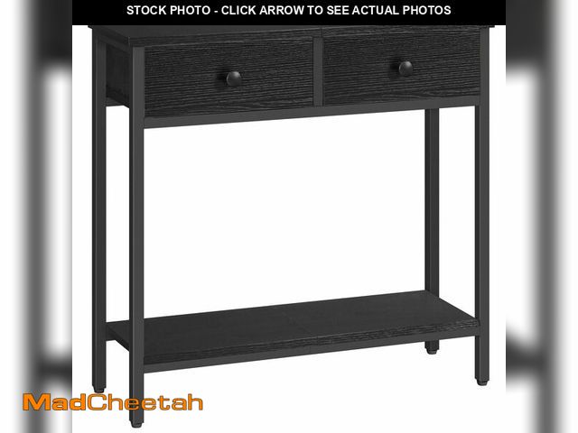 Lot 74-14268267 - HOOBRO 29.5" Narrow Console Table with 2 Fabric Drawers, Small Entryway Table with 2-Tier Storage Sh...