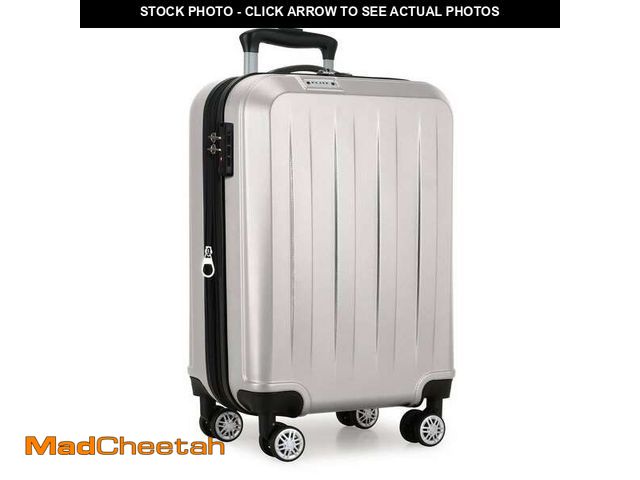 Lot 74-14344186 - Elite Luggage Elite Dori Expandable Carry-On Spinner Luggage, Silver - UNUSED