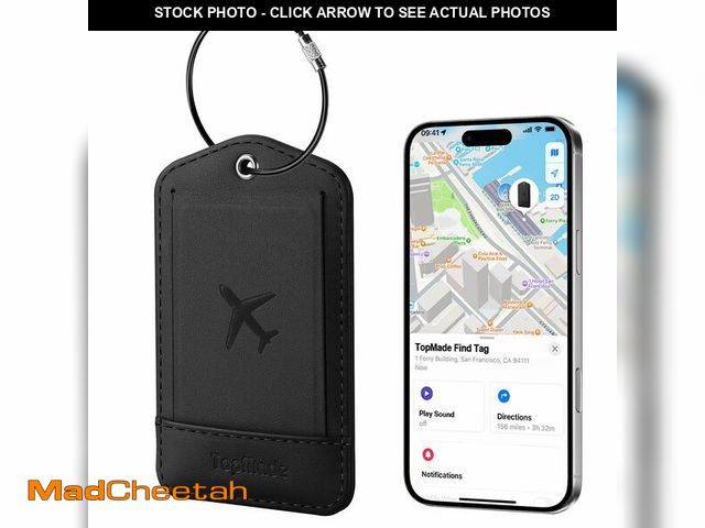 Lot 74-14053741 - TopMade Smart Luggage Tag with Apple Find My, Premium Leather Luggage Tags for Suitcase, Travel Bags...
