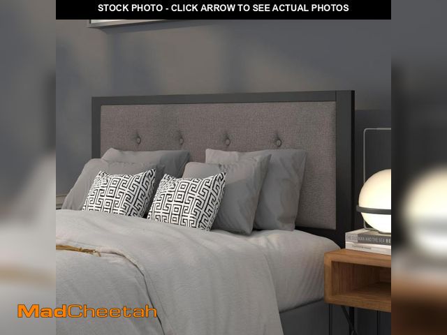 Lot 74-12476104 - Flash Furniture Bristol Metal Tufted Upholstered Full Size Headboard in Dark Gray Fabric - UNUSED