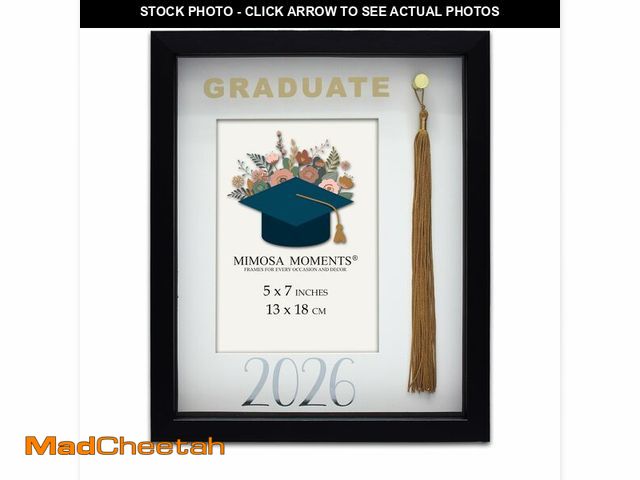 Lot 74-14478526 - MIMOSA MOMENTS 5x7 2026 Graduation Frame with Real Gold Tassel &amp; Holder - UNUSED