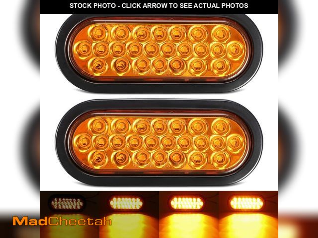 Lot 74-12715808 - Partsam 2Pcs 6.3" LED Oval Amber Strobe Lights 24LED Recessed with Triple Flash Patterns for Truck T...