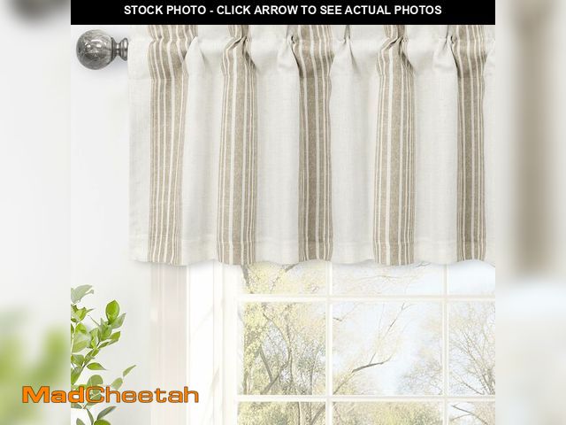 Lot 74-14058742 - DriftAway Chris Linen Lined Valance 2 Layer Thermal Insulated Room Darkening Blackout Window Valance...