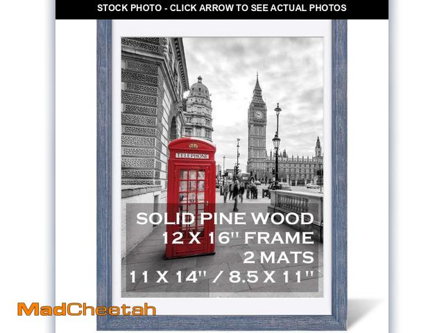 Lot 74-12046929 - 12x16 Rustic Picture Frames Solid Wood Display Pictures 11x14 or 8.5x11 Diplomas with Mat or 12x16 w...