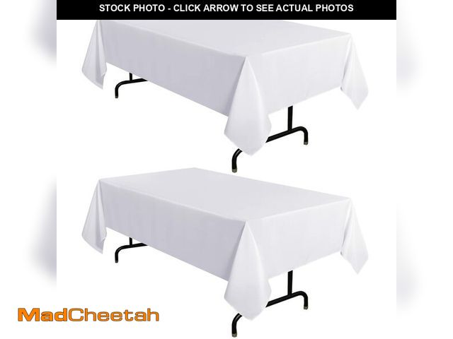 Lot 74-13629750 - sancua 2 Pack White Tablecloth 60 x 102 Inch, Rectangle 6 Feet Table Cloth - Stain and Wrinkle Resis...