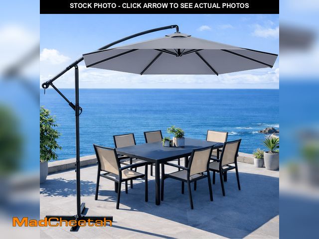 Lot 74-14586053 - GVDV 10ft Outdoor Umbrella, Windproof and UV Protection Patio Umbrella with Cross Base,Easy Tilt and...