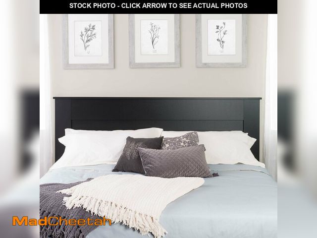 Lot 74-12572525 - Prepac Stylish Flat Wood Panel Headboard for King Size Beds, Simplistic Wooden King Headboard 2.25" ...