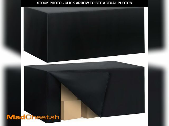 Lot 74-14264646 - Ascoza 2 Pack Fitted Tablecloth for 8 Foot Rectangle Tables 96 x 30 Inch Black Table Covers Water Re...