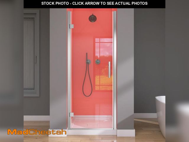 Lot 74-12136507 - GETPRO Frameless Pivot Shower Door 32 in. W x 72 in. H Swing Single Small Shower Door 1/4 inch Tempe...