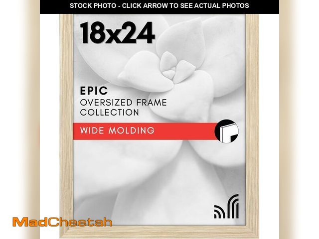 Lot 74-12664829 - Americanflat 18x24 Poster Frame with Polished Plexiglass - Wide Picture Frames Made of Engineered Wo...