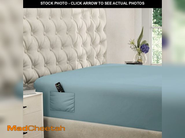 Lot 74-14379845 - DREAMCARE King Fitted Sheet Only - Extra Deep Pocket Fitted Sheet - Fits up to 21 inch Mattress - De...