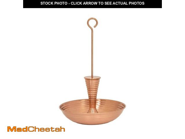 Lot 74-14115290 - ACHLA DESIGNS Achla Designs 14 in. H Stylish Brass Hanging Droplet Birdbath/Feeder Outdoor, Satin Co...