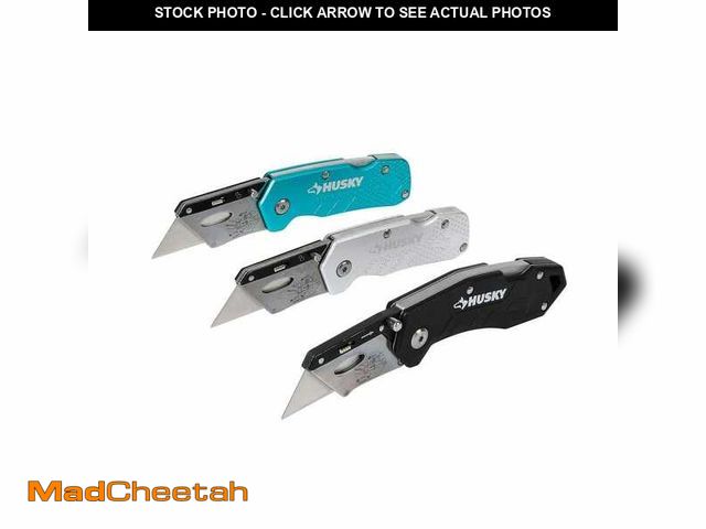 Lot 74-14410742 - Husky Husky 3pk Lock Back Utility Knife Set - UNUSED