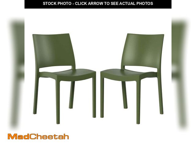 Lot 74-12746318 - WESTIN OUTDOOR Frond and Form Outdoor Patio Assembled Poly Plastic Stacking Dining Side Chair (Set o...
