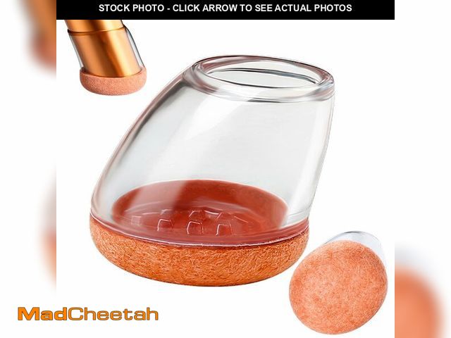 Lot 74-12697306 - 24 PCS Clear Chair Leg Floor Protectors for Hardwood Floors, Round Silicone Caps with Felt Pads for ...