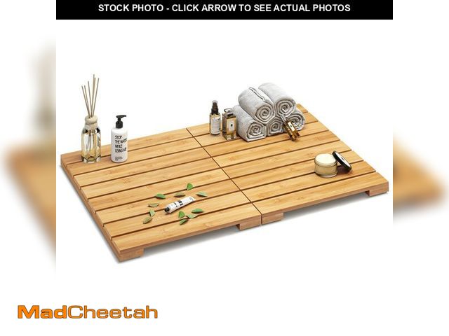 Lot 74-14215040 - Waterproof Bamboo Bath Mat for Shower, Wooden Floor Mat for Bathroom, Foldable | Non-Slip | Heavy Du...