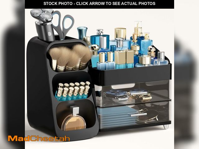 Lot 74-12712691 - HBlife Makeup Organizer with Brush Holder for Vanity, Large Plastic Bathroom Countertop Organizer Co...