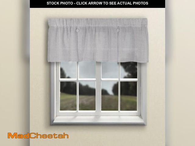 Lot 74-3529331 - Red Barrel Studio Plemons Solid Color Tailored Window Valance Gray 52" x 15" - UNUSED