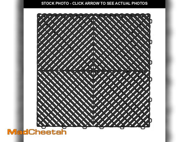 Lot 74-13821851 - Swisstrax Ribtrax PRO Interlocking Garage Floor Tiles, 15.75 x 15.75-Inch, Jet Black, 50 Piece Set -...