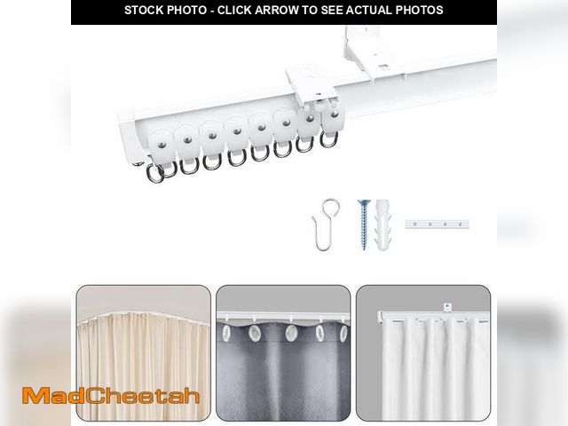 Lot 74-13776524 - MaKefeile Ceiling Wall Mounted Curtain Track with Hooks Flexible Aluminum Curtain Track Rod Room Div...