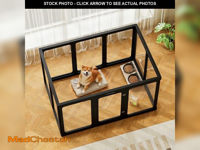 Lot 74-13418971 - Jalove 30" H Clear Acrylic Plastic Dog Playpen Indoor, 10PCS for Puppy Cat Rabbit Ferret Transparent...