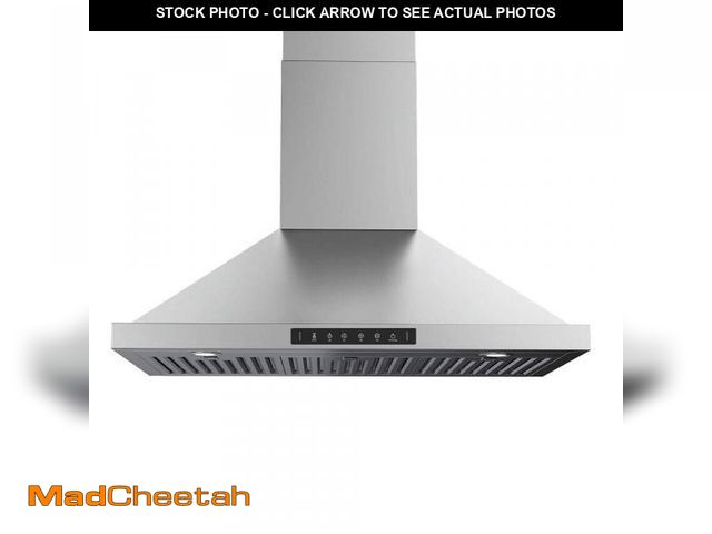Lot 74-12424930 - VIKIO 30 in. 900 CFM Convertible Wall Mount Range Hood in Stainless Steel with Charcoal Filter Gestu...