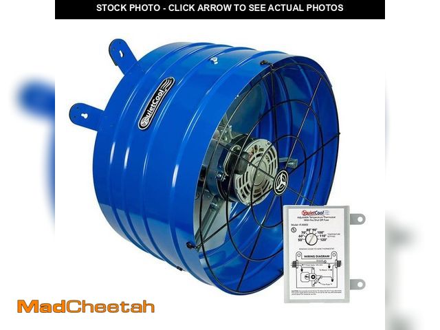 Lot 74-14375104 - QuietCool 1945 CFM 2-Speed Gable Mount Attic Fan - UNUSED