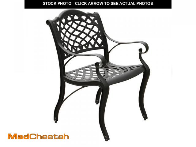 Lot 74-12419481 - Ornate Black Cast Aluminum Outdoor Dining Chair - UNUSED