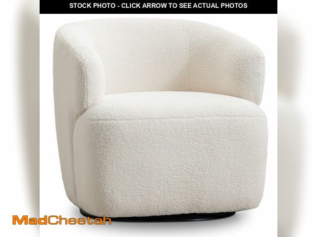 Lot 74-14290279 - SOFTHION Swivel Accent Chair, Sherpa Teddy Barrel Chair for Living Room, Cozy Round Boucle Arm Chair...
