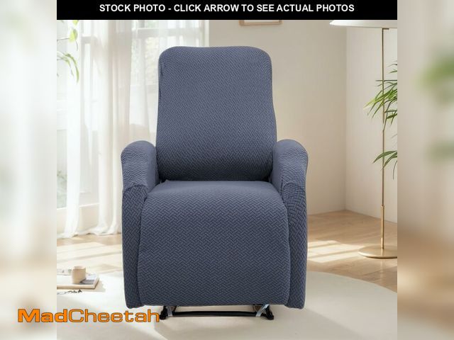 Lot 74-12710602 - cjc 4 pcs Recliner Chair Covers, Small Recliner Chair Cover with Pocket, Stretch Jacquard Reclining ...