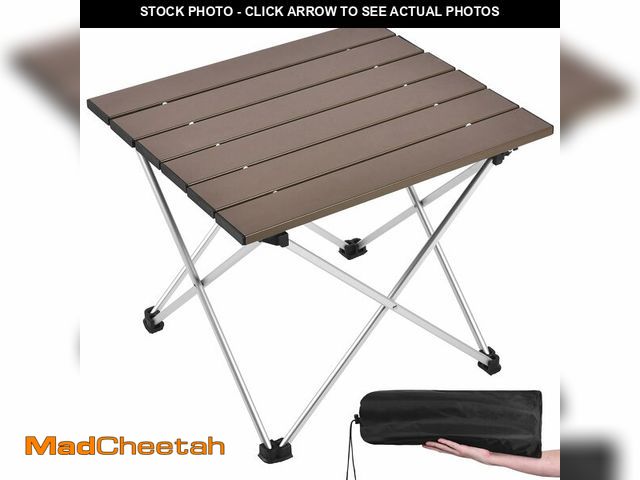 Lot 74-12436737 - Grope Portable Camping Table with Aluminum Table Top, Folding Beach Table Easy to Carry, Prefect for...