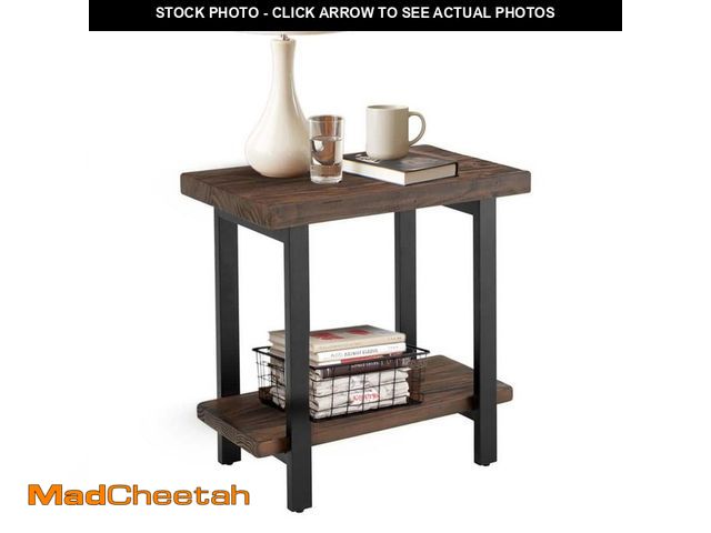 Lot 74-14111891 - Alaterre Furniture Pomona 27 in. Rustic Natural Finish Metal and Wood Rectangular End Table, Living ...