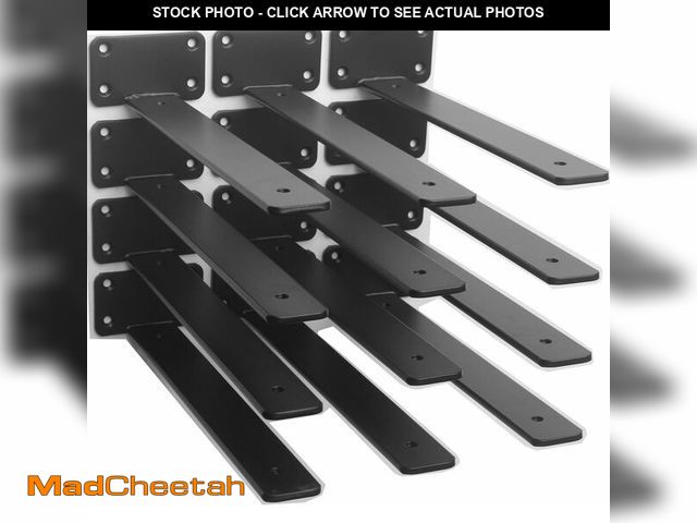 Lot 74-13711048 - 12 Pack - 10 inch Black Hidden L Shelf Bracket (1/5 Inch Thicked) Iron Floating Shelf Brackets Rusti...