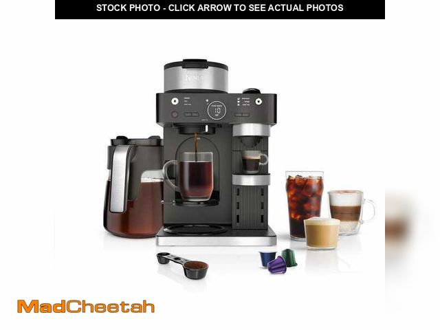 Lot 74-13678125 - NINJA Espresso and Coffee System, Single-Serve and Nespresso Capsule Compatible, 12- Cup Black Stain...