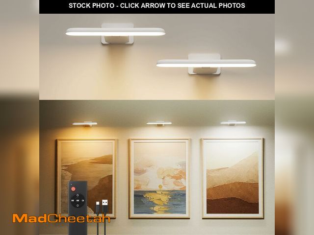 Lot 74-13960571 - FULEN Picture Lights Battery Operated, Rechargeable Picture Frame Lights for Wall, LED Cordless Wall...