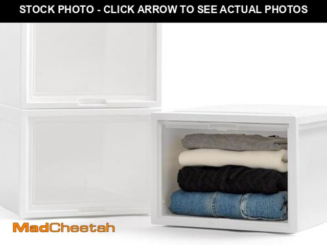Lot 74-12137017 - IRIS USA 42 Qt. Plastic Drawer Storage Organizer Stacking Drawers, 3-Pack, Stackable Unit with Flip-...