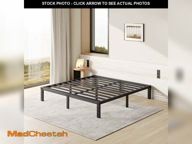 Lot 74-12832484 - FSCHOS 12 Inch King Size Bed Frame, Heavy Duty Metal Platform, No Box Spring Needed, Easy Assembly, ...