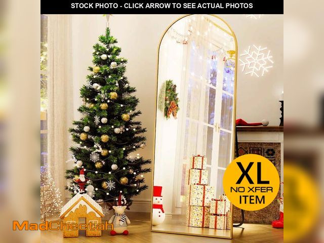 Lot 74-13060484 - BEAUTYPEAK Arched Full Length Floor Mirror 64"x21.1" Full Body Standing Mirror,Gold - UNUSED