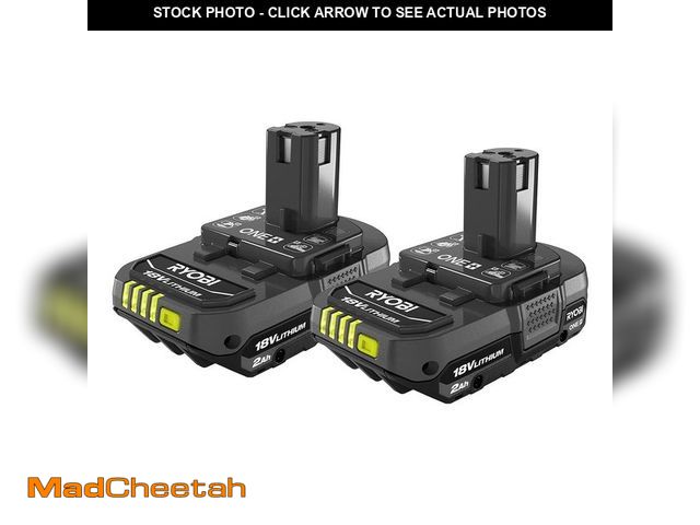 Lot 74-12790013 - RYOBI ONE+ 18V Lithium-Ion 2.0 Ah Compact Battery (2-Pack) - UNUSED