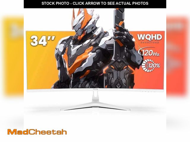 Lot 74-14434444 - Suevery 34" Ultrawide Curved Gaming Monitor, 120Hz, WQHD(3440x1440P), 1500R, 120% sRGB, Free-sync, D...