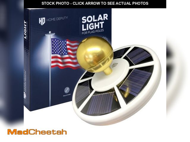 Lot 74-13543983 - HOME DEPUTY Solar Flag Pole Light - 111 LED - Brightest Outdoor Flagpole Light for Most In-Ground Fl...