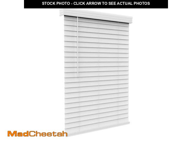 Lot 74-12480865 - ARLO BLINDS Faux Wood Blinds with Crown Valance - 34" Width x 60" Height, White, Cordless Window Bli...