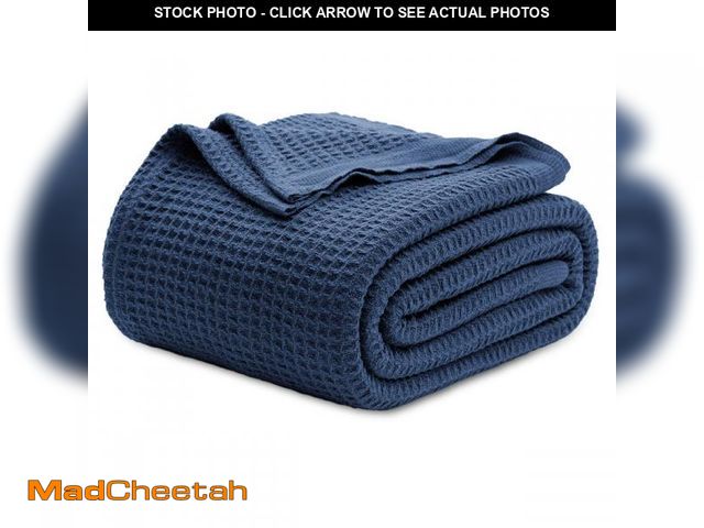Lot 74-11547086 - Bedsure 100% Cotton Blanket Queen Size for Bed - Breathable and Soft, Waffle Weave Blanket for Summe...