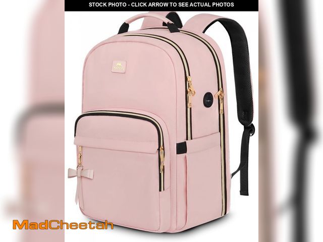 Lot 74-12050732 - MATEIN Pink Laptop Backpack for Women, 17 Inch TSA Approved Anti Theft Padded Travel Backpack with C...