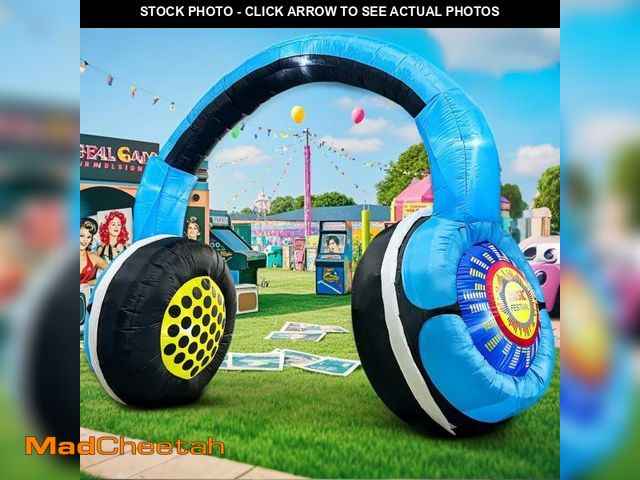 Lot 74-12322931 - 80's 90's Party Decoration 10FT Inflatable Headphones Archway Party Decorations, Blow up LED Lights ...