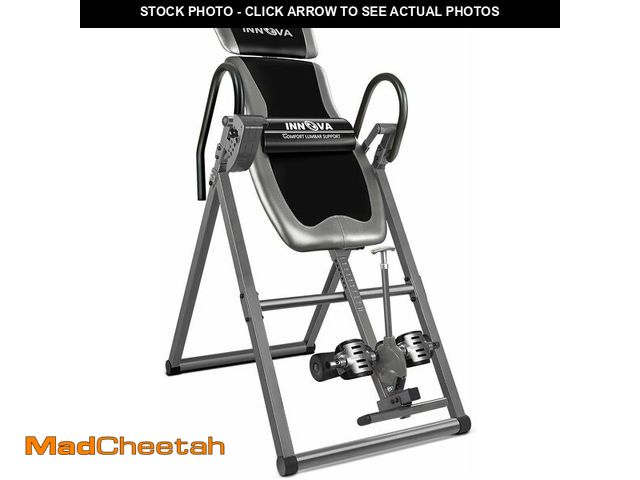 Lot 74-13070373 - Innova Health and Fitness Inversion Table with Adjustable Headrest, Reversible Ankle Holders, and 30...