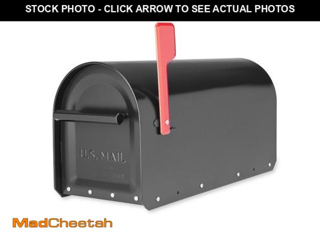 Lot 74-12145639 - Sequoia Black, Large, Steel, Heavy Duty Post Mount Mailbox - UNUSED